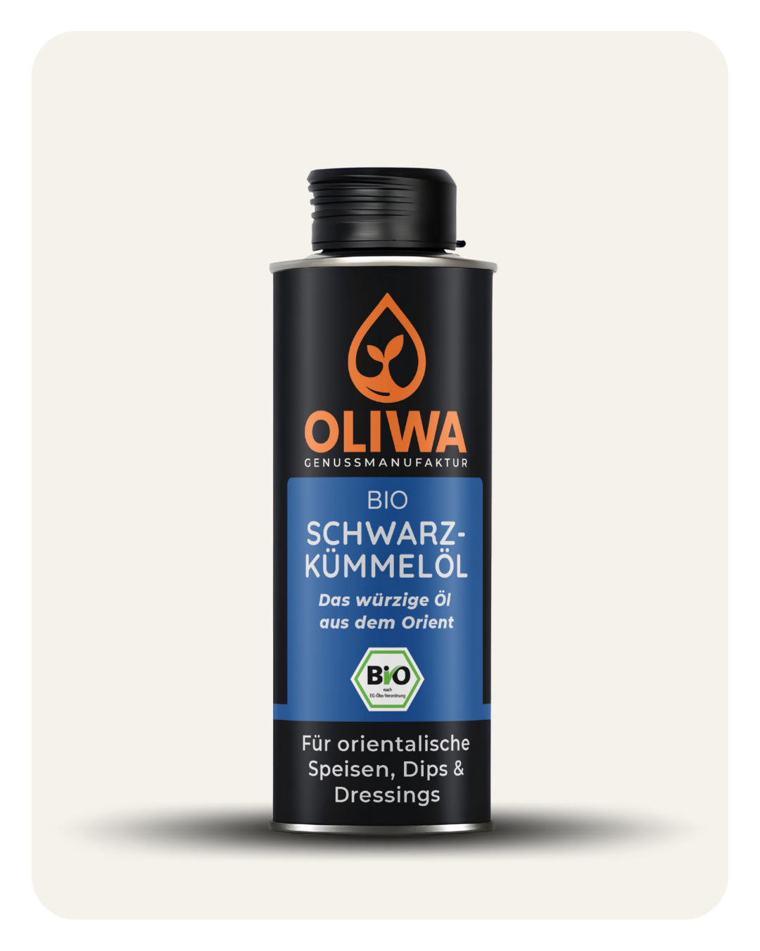 OLIWA Bio Schwarzkümmelöl 250 ml – Premiumöl in schwarzer Dose mit Bio-Siegel