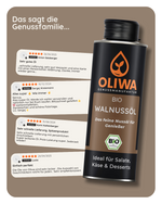 Kundenbewertungen zum OLIWA Bio Walnussöl – positives Feedback zu Geschmack, Qualität und Lieferung