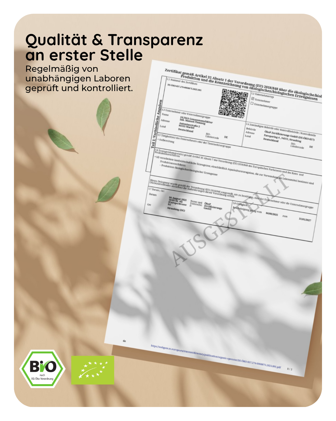 OLIWA Qualität & Transparenz